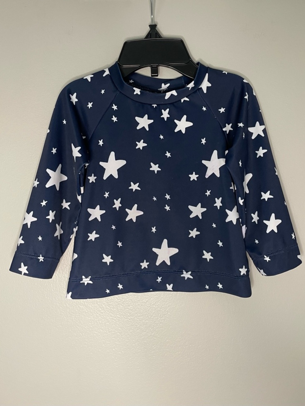 Hanna Andersson Star Print Dark Blue Long Sleeve Rashguard Top